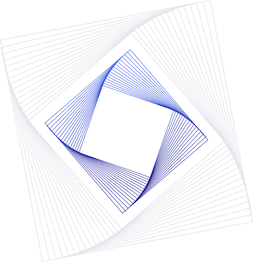 Eine abstrakte graue Quadratische Form, in deren Mitte sich eine kleinere dunkelblaue quadratische Form befindet.